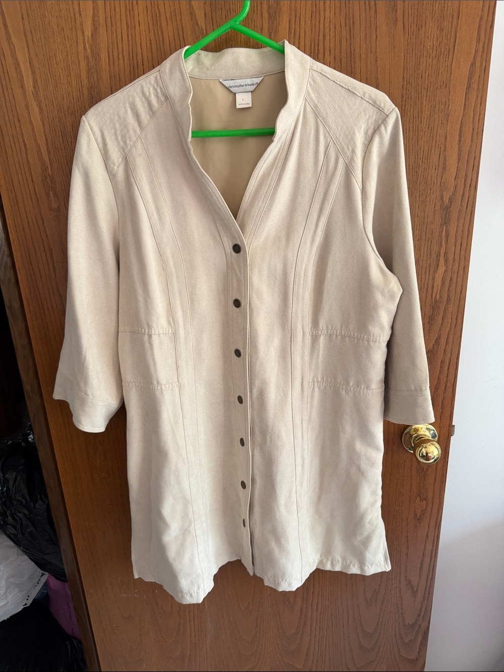 Eileen Fisher Cream Long Button-Front Tunic